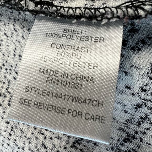 Charlotte Russe Women's Large Plaid Black Leather Collar Open Cardigan - Picture 4 of 7